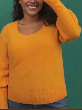 Anthropologie Maeve Bedford 100% Cashmere Scoop Neck Sweater
